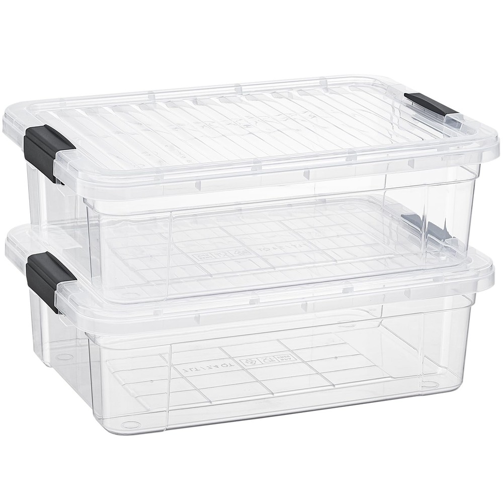 Superio 4.5 Quart Clear Storage Bin Stackable Lightweight Upgraded Design