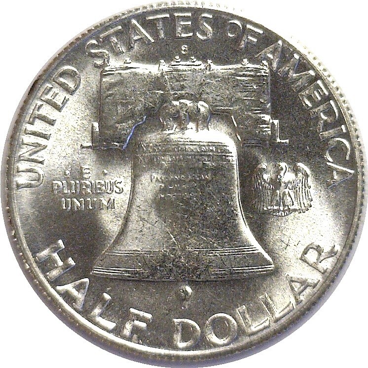 1949-S 50C Franklin Silver Half Dollar Uncirculated