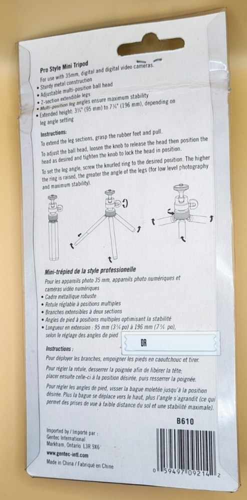 Optex B610 Pro Style Mini Tripod
