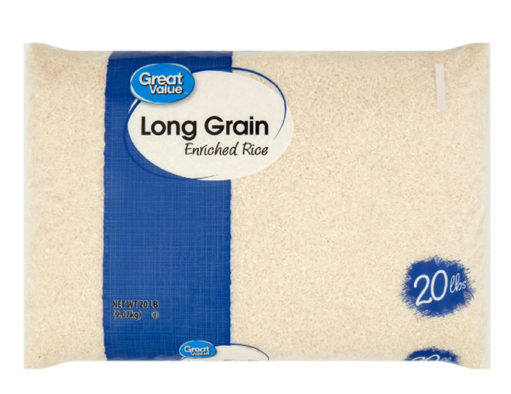 Great Value Long Grain Enriched Rice, 20 lb.