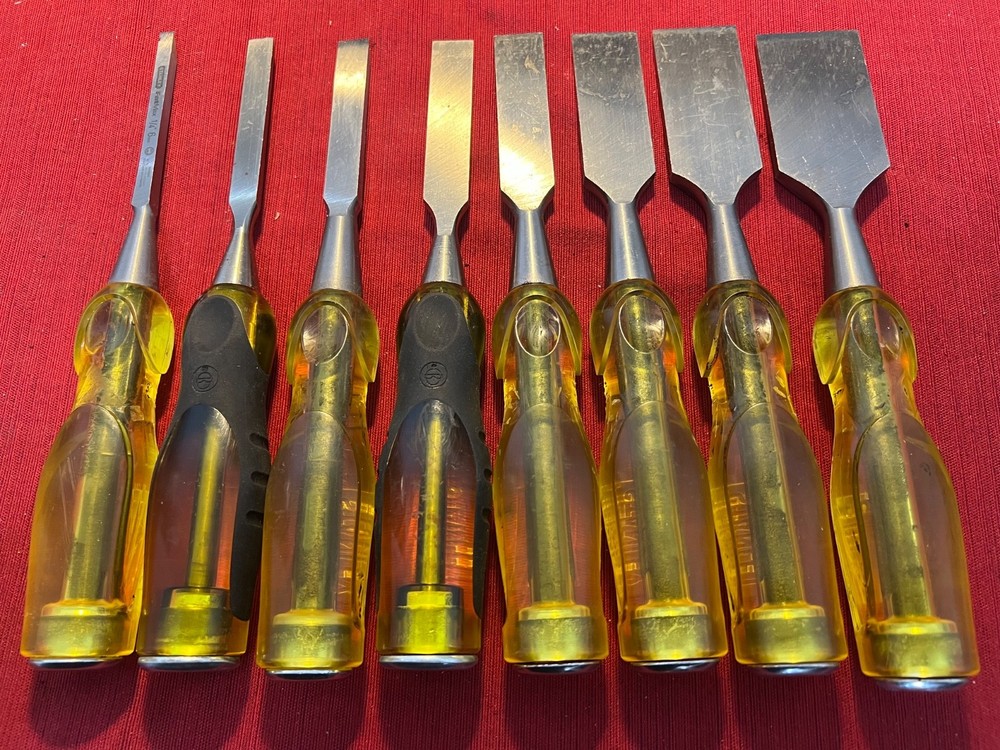 Excellent Stanley 8 Piece Wood Chisel Set FAT.MAX. Used Lightly..See.Notes.**