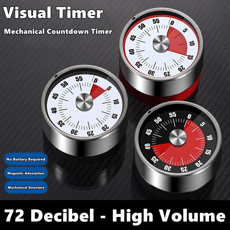 Magnetic Mechanical Visual Timer Countdown Clock for Kitchen Baking