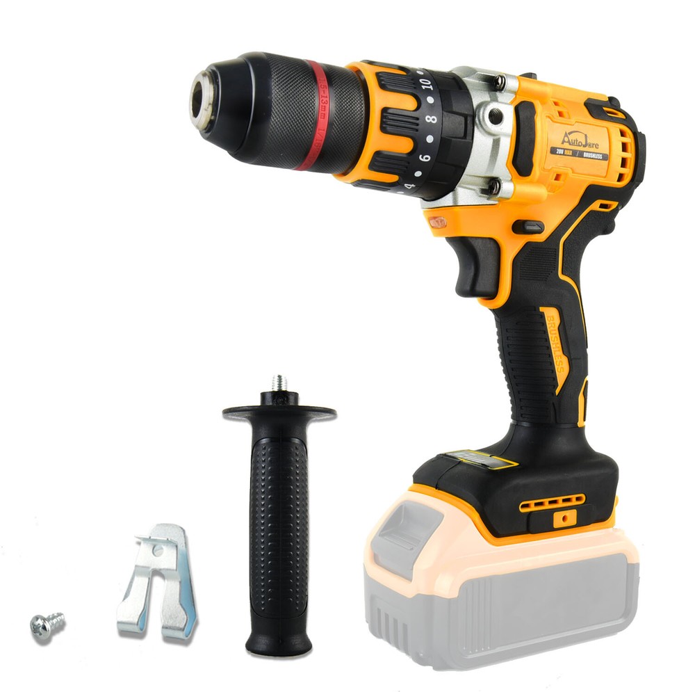 13mm Cordless Brushless Compact Impact Drill Driver Tools For Dewalt 20V Battery