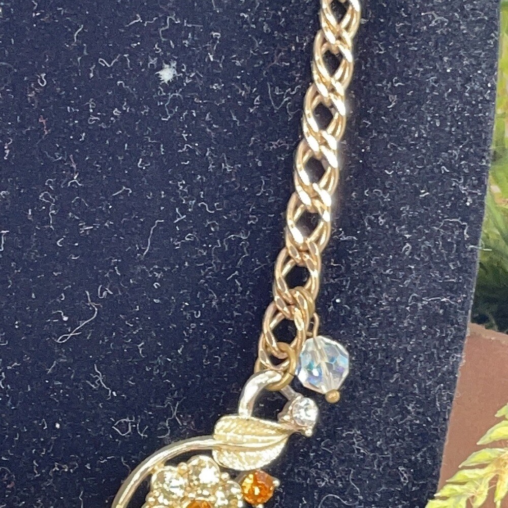 Adorned Crown Artisan Yellow rhinestone statement necklace