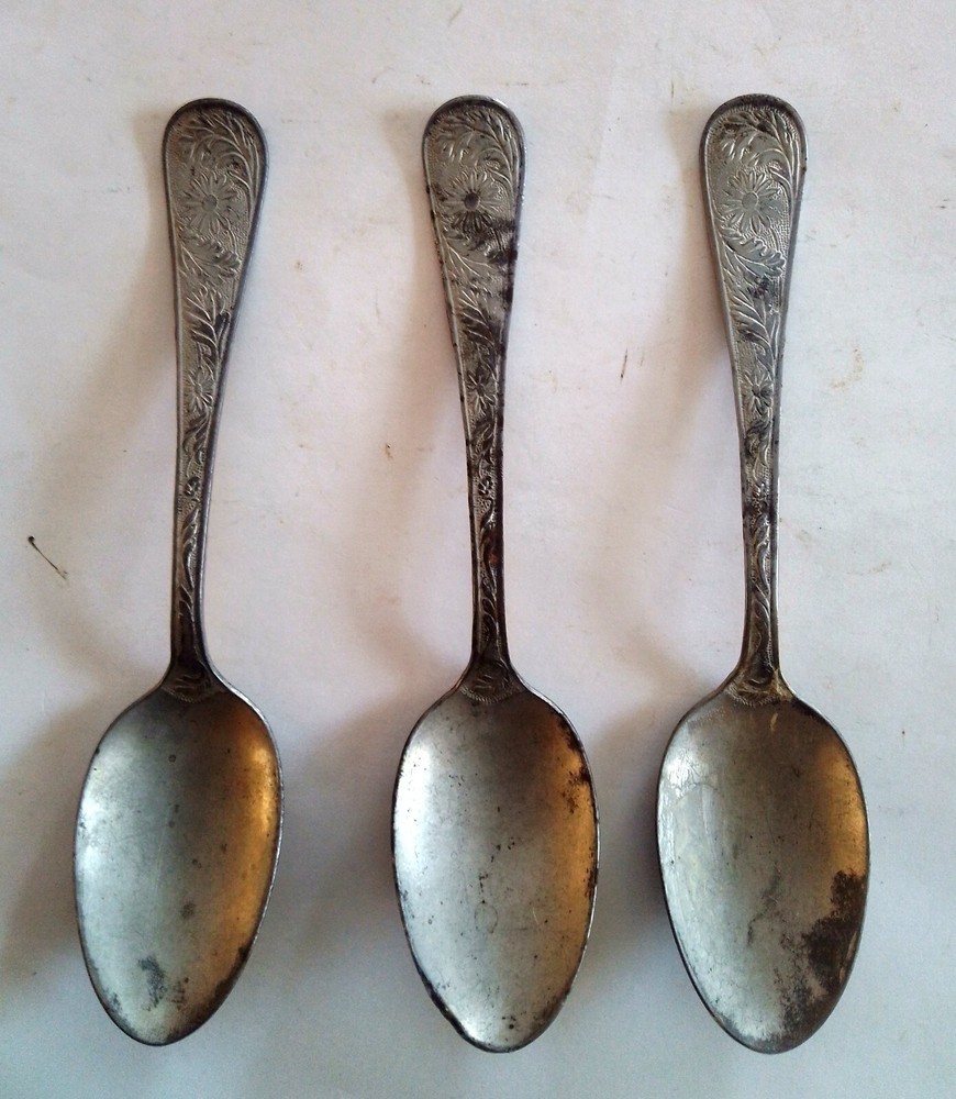 3 Teaspoons Marked SILVEROID