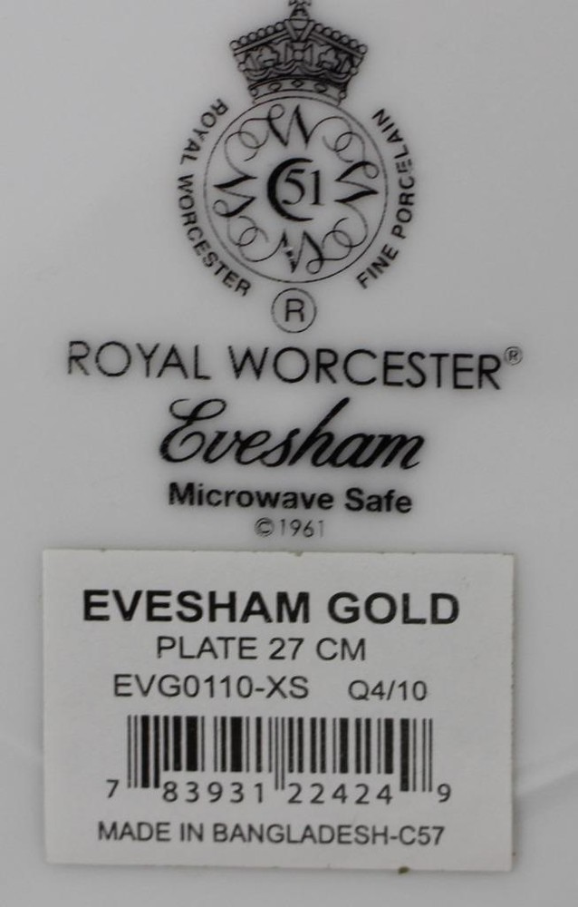 Royal Worcester Evesham Gold Five Piece Place Setting