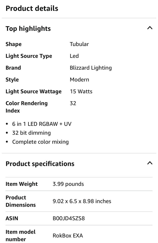 BLIZZARD LIGHTING SKYBOX EXA UV Party DJ Lighting