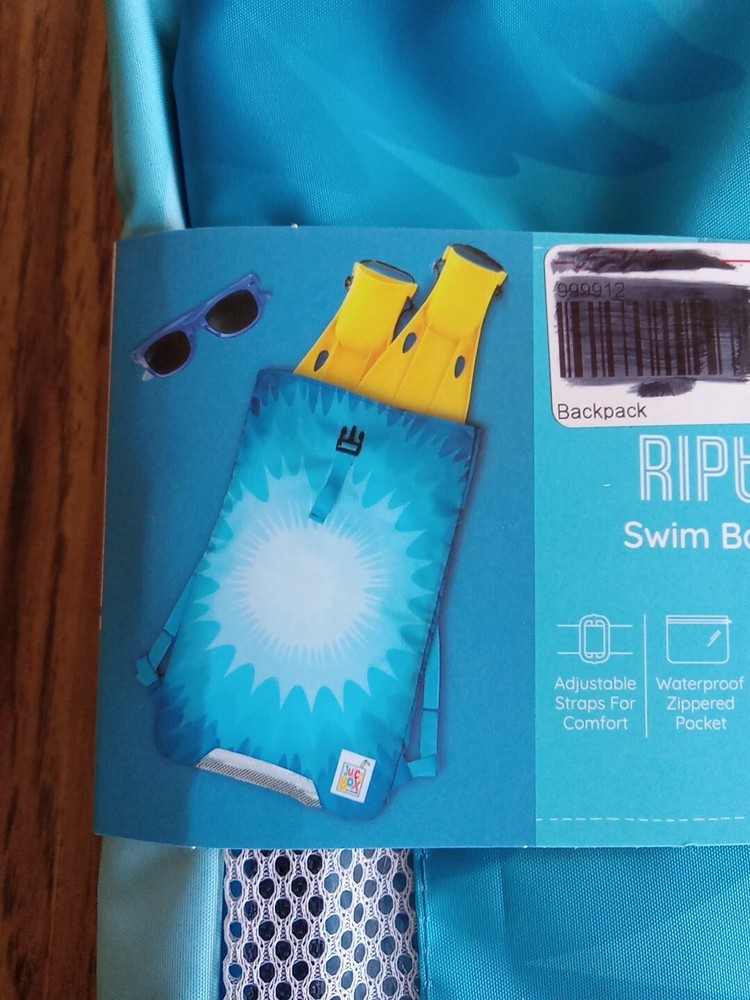 Juice Box Swim Backpack RIPTIDE Adjustable Straps Waterproof Zippered Pocket NEW