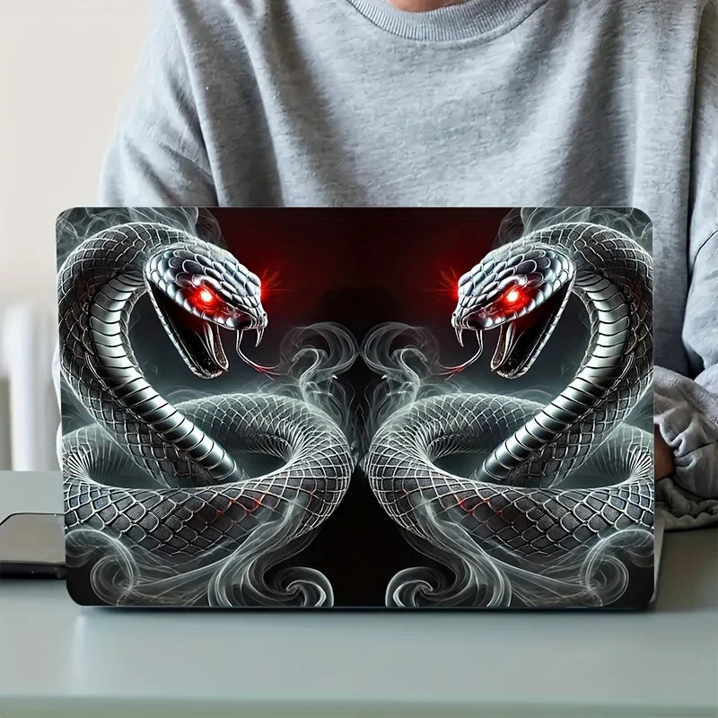 2pc PVC Snake Patterned Notebook Scratch Resistant Self-adhesive Protective Film