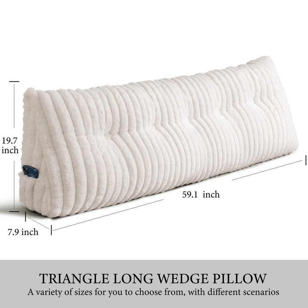 Headboard Pillow Queen, Triangular Wedge Pillow Headboard Queen, Cushion Head...