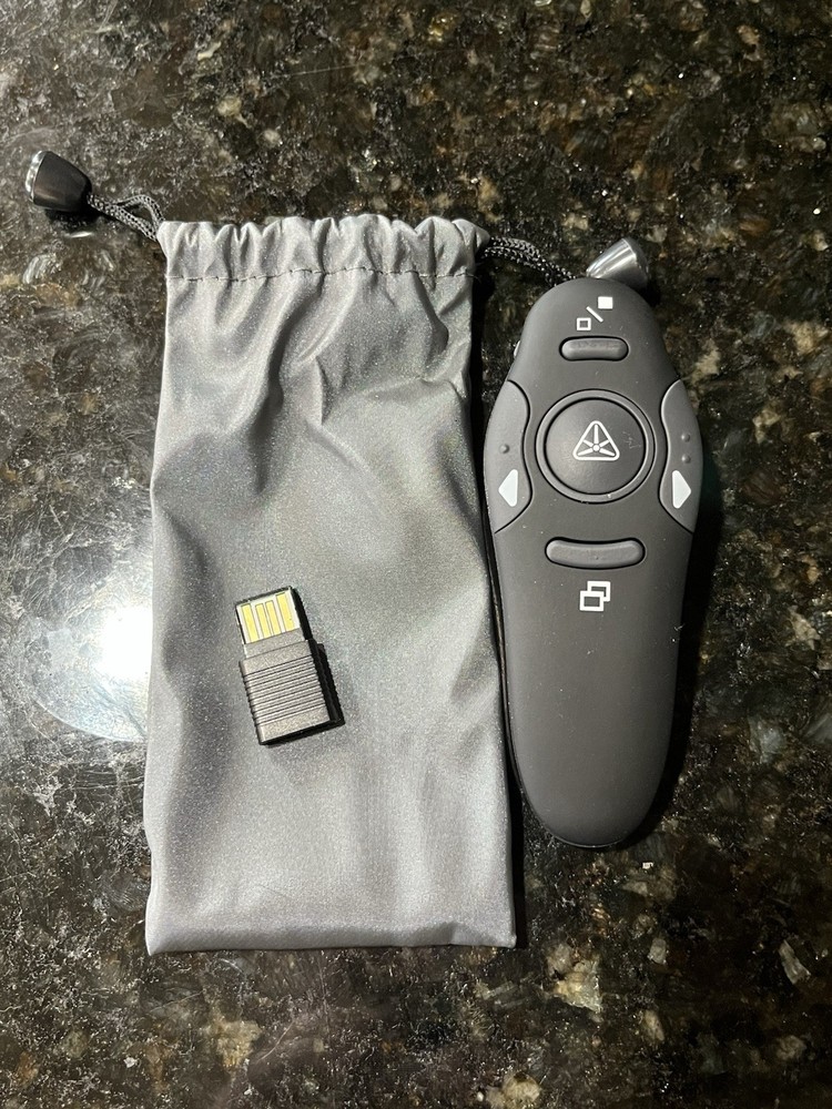 BEBONCOOL Wireless Presenter Pointer 2.4GHz USB Receiver Ergonomic Button Black