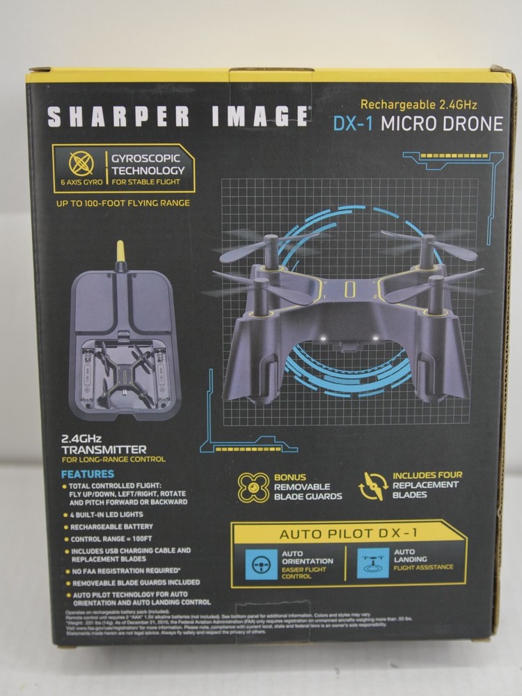 Micro Drone 2.4GHz DX-1 Auto Pilot Sharper Image Rechargeable DX-1