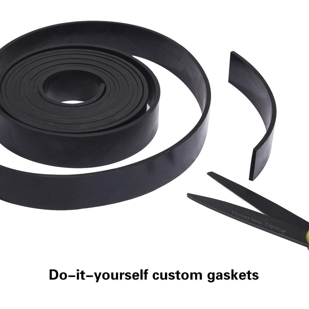 TORRAMI Solid Neoprene Rubber Strips Roll 18 (125) inch Thick X 2 inch Wide