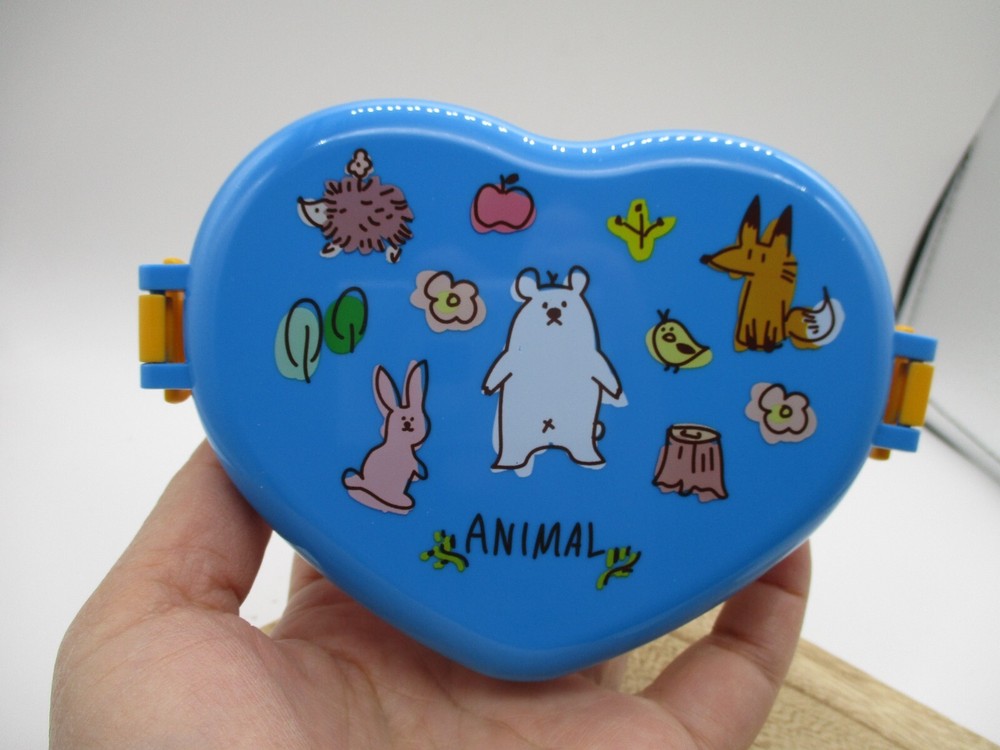 Animal Can do lunch box 250ml Heart blue