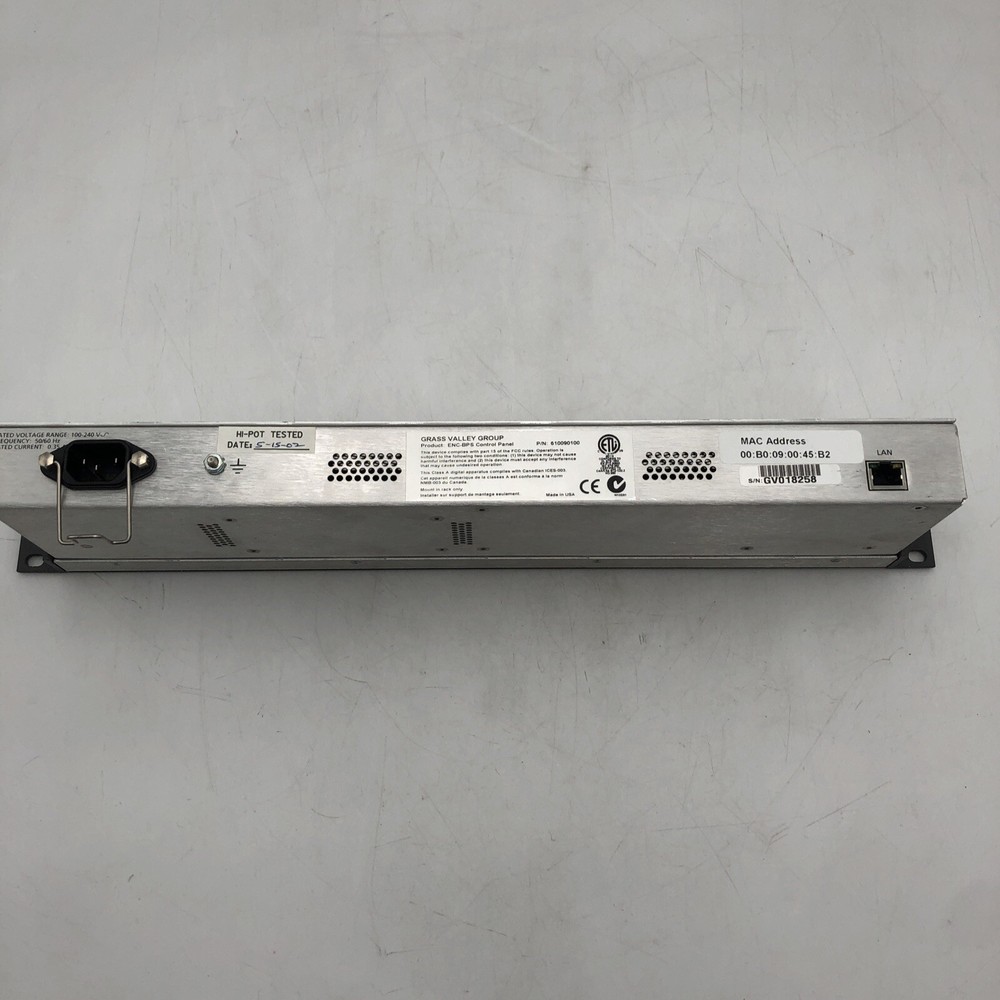 USED Grass Valley - Encore BPS Control Panel POWERS ON AS IS READ F