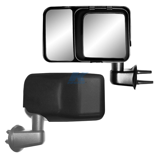 K Source 80740 Exterior Towing Mirror; Snap & Zap; Snap On; Black; Pair