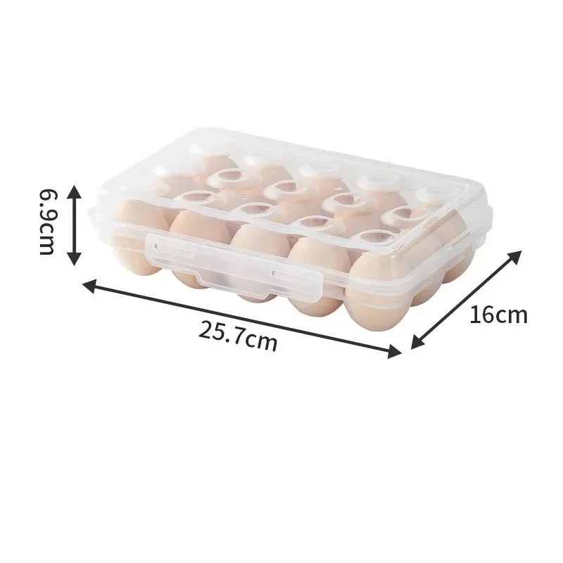Egg Holder Fridge Storage Box Plastic Egg Organizer with Lid Portable