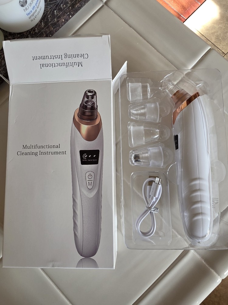 Multifunctional Microdermabrasion Device USB Rechargeable Multiple Heads White …