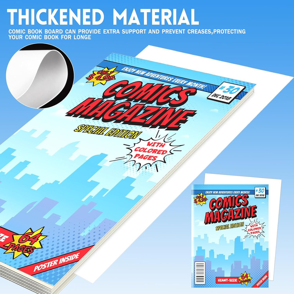 25 Sets Current Size Comic Book Bags and Boards, Reusable Transparent Comic Book