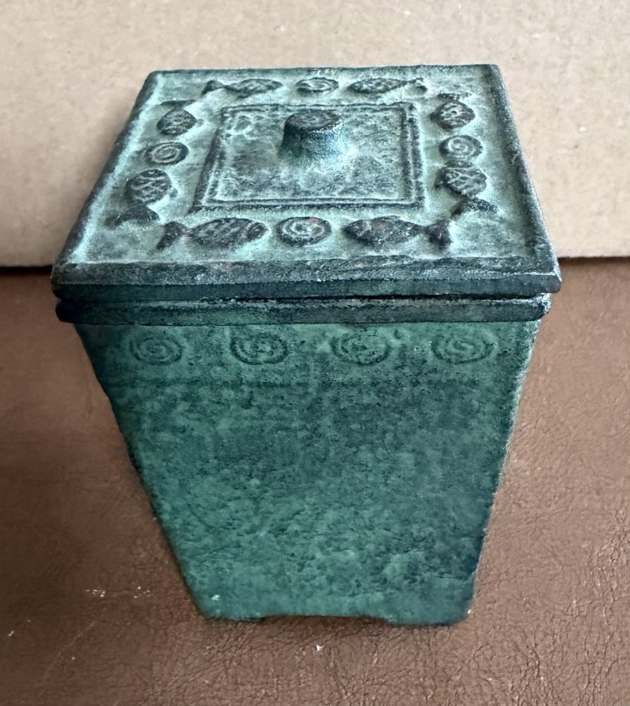 Cast Iron Box W/Lid Embossed Fish On Lid - MT6B1