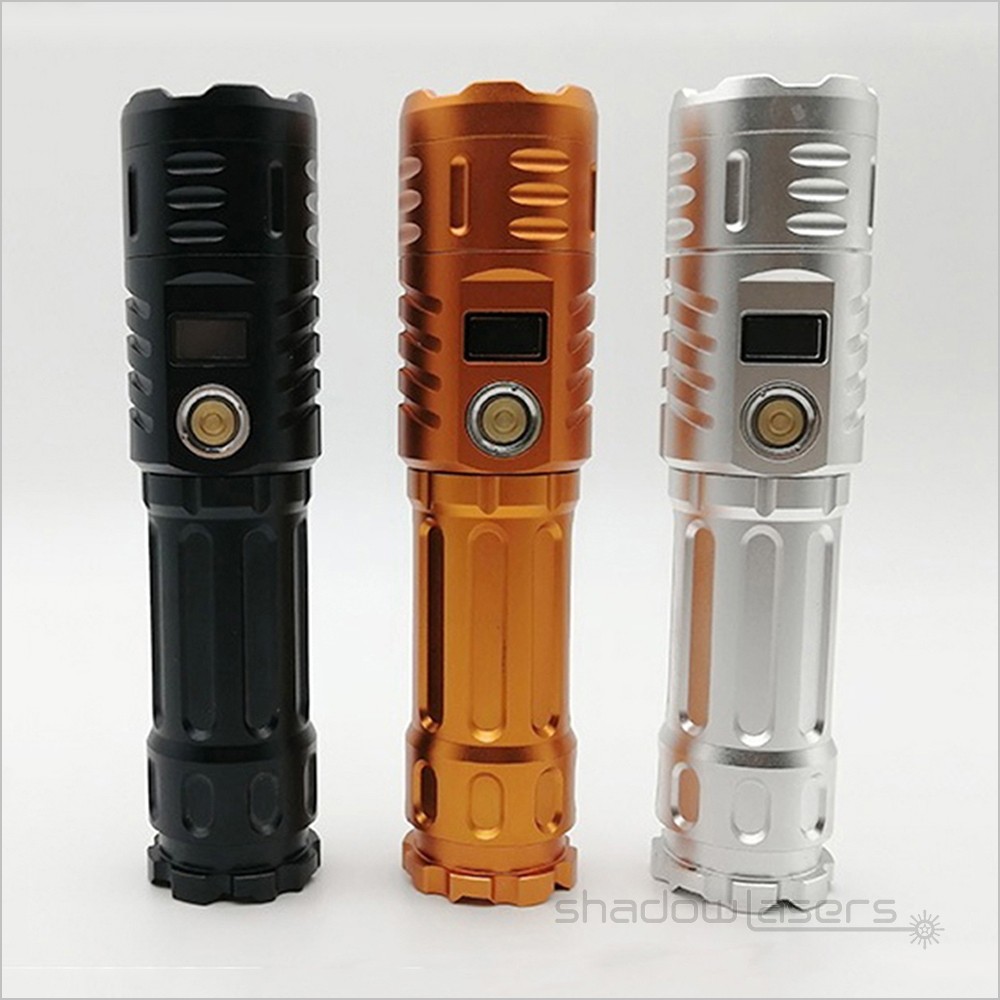 Adjustable Focus 450nm Blue Laser Pointer Visible Laser Beam Flashlight +Al Case