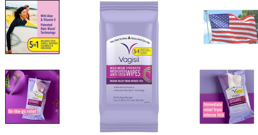 Soft Disposable Vaginal Wipes, 20 Count – Maximum Strength Instant Itch Relief