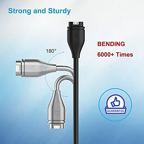 3.3ft Charging Cable For Garmin Forerunner 245 Smart Watch Charger + Dust Plug