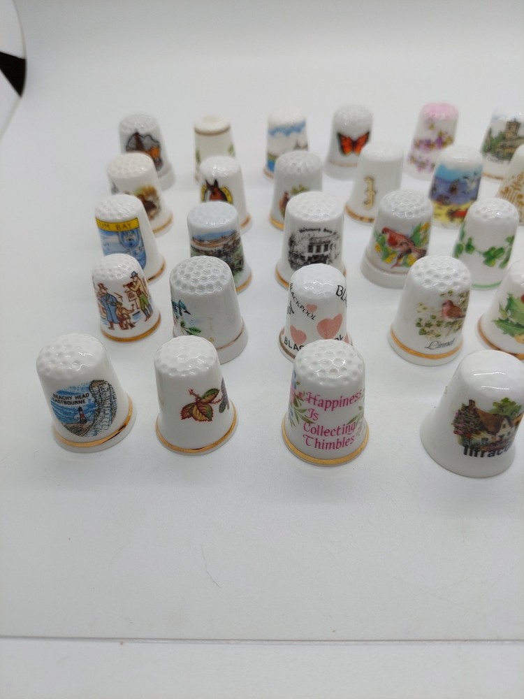 Massive bundle of 50 vintage thimbles