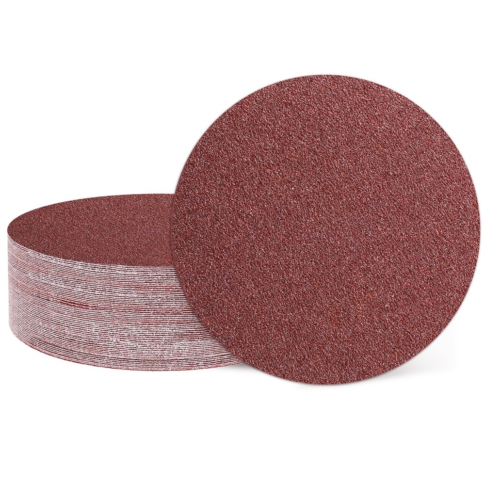10 Pcs 8 Inch Sanding Disc 36 Grit Hook and Loop Sandpaper, Red