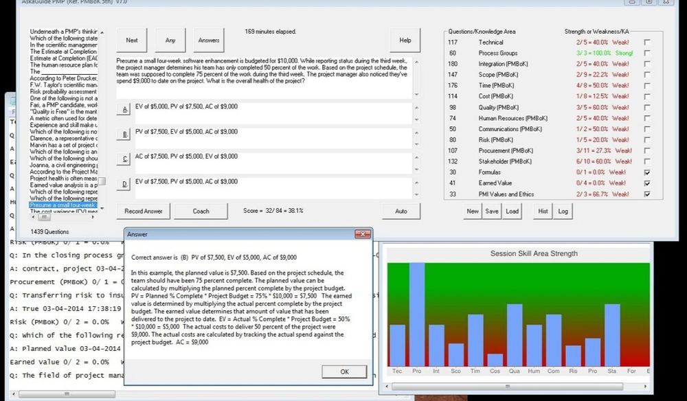 Exam Sim Software for PMP - PMI Project Management Pro, PMBoK question practice.