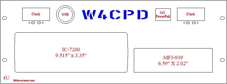 3U RACK MOUNT for ICOM IC-7200 with SPEAKER and Options