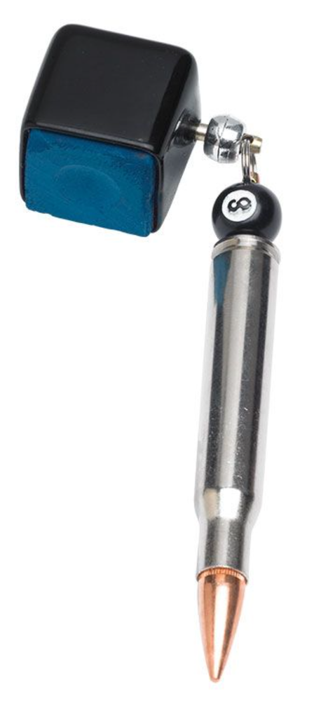 Silver Bullet Pocket Chalker with Master Chalk - Billiard Pool Cue Tip Tool