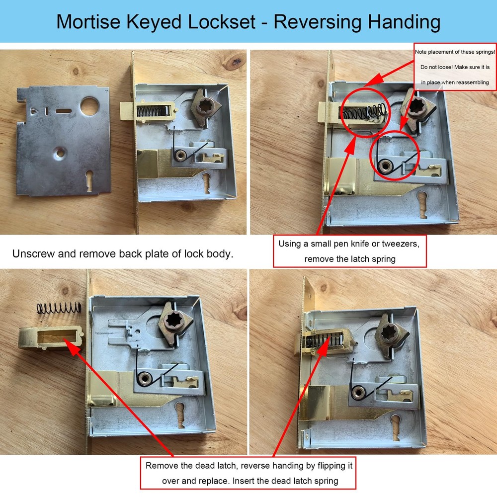 1 Pack Mortise Keyed Lock Set with Classic Knobs, Perfect for Matte Black