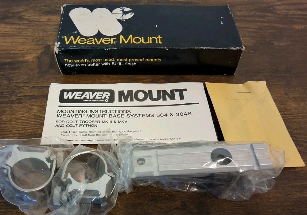 Weaver Mount Colt Python Trooper MkIII Trooper MKV Mount Base System 304S