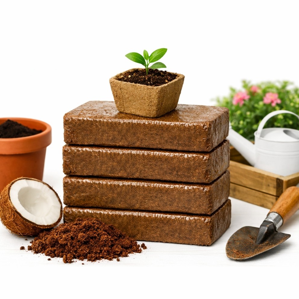 2 Pack Organic Coco Peat Bricks Compressed Coconut Fiber Growing Medium 430 gram