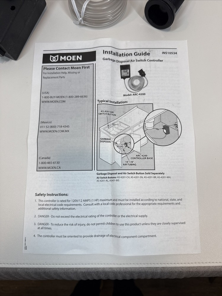 Moen ARC-4200 Garbage Disposal Air Switch Controller Base ONLY