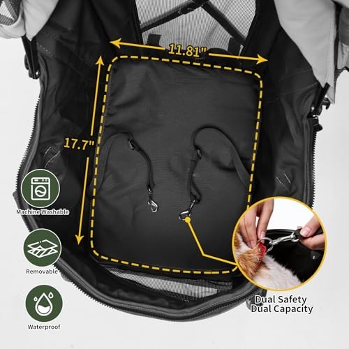 Lightweight 10 lbs Foldable Pet Stroller for Small Dogs & Cats, Easy DarkGray