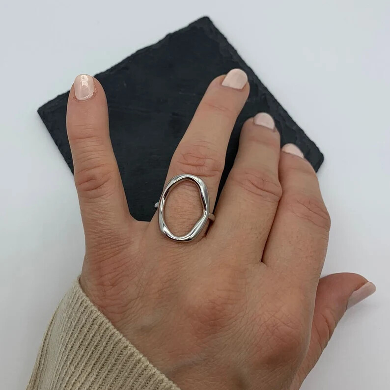 Circle Ring 925 Sterling Silver Band &Statement Ring Handmade  Ring All Size