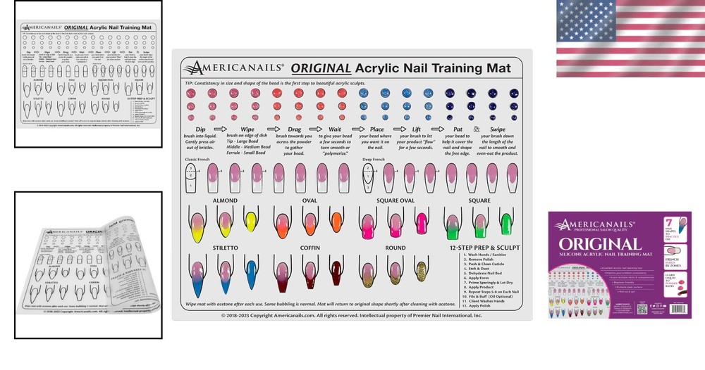 Silicone Acrylic Nail Training Mat – Flexible Roll-Up Pad for Beginners