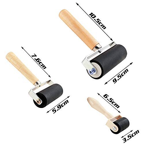 3 Pack Rubber Roller Brayer Rollers with 3 Size for Crafting Brayer Rollers ...