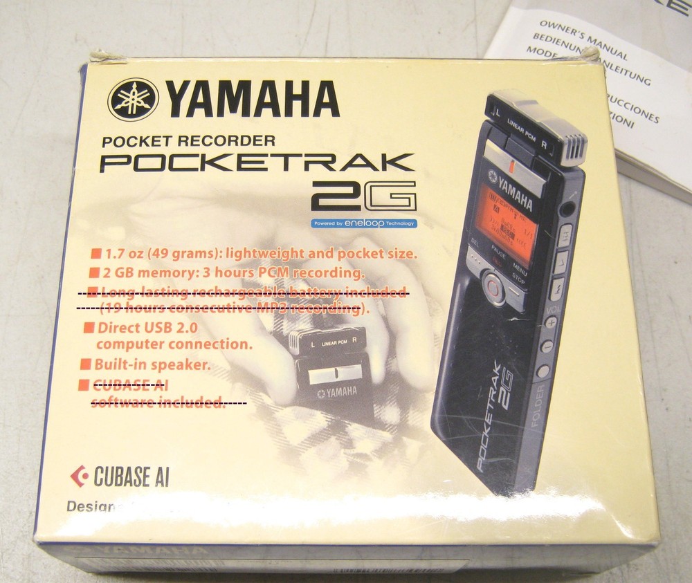 Yamaha Pocketrak 2G Handheld Digital Recorder with Case Tested