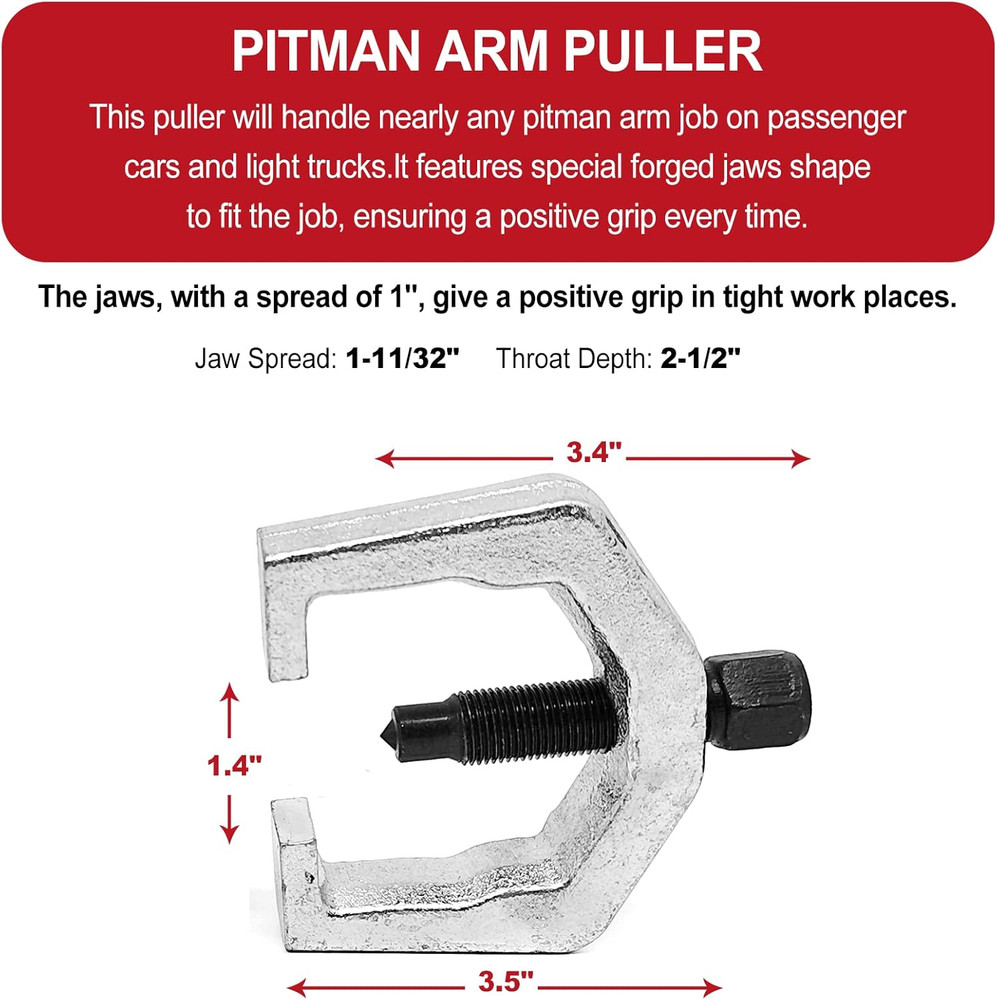 5Pcs Front End Service Tool 5-In-1 Ball Joint Separator, Pitman Arm Puller, Tie
