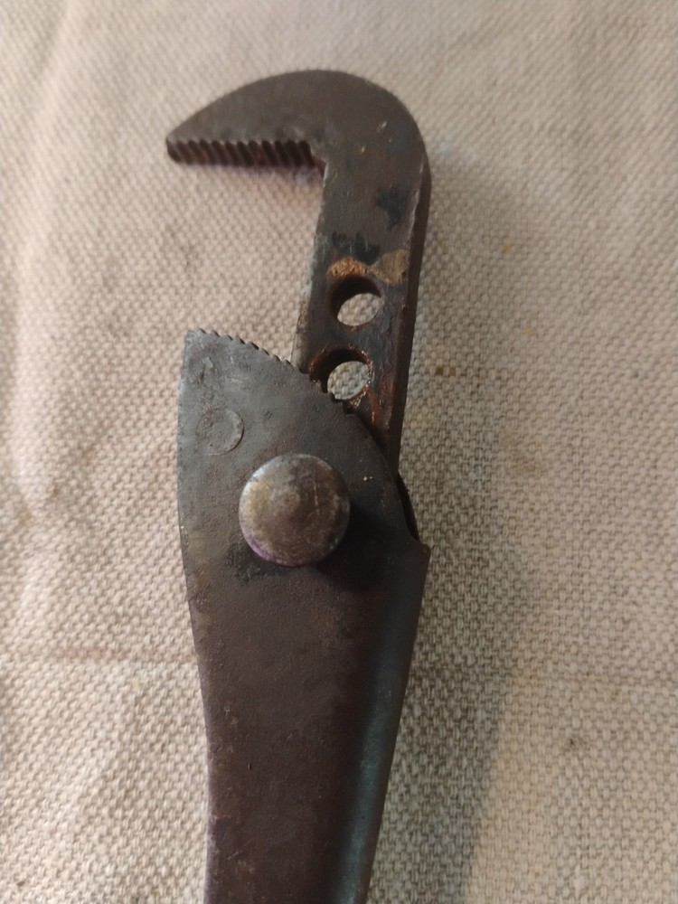 Vintage Adjustable Footprint Pipe Wrench Functional Year And Origin Unknown