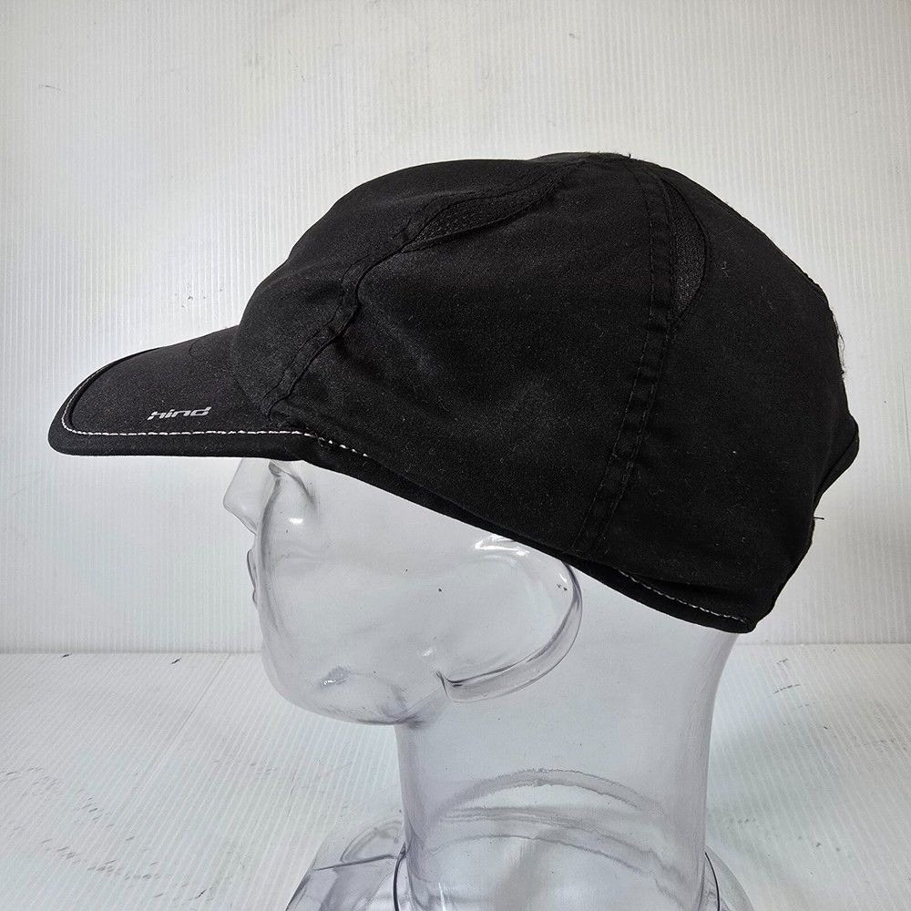 Hind Featherlight Runners Hat Cap Strapback Black Adjustable 6 Panel Breathable