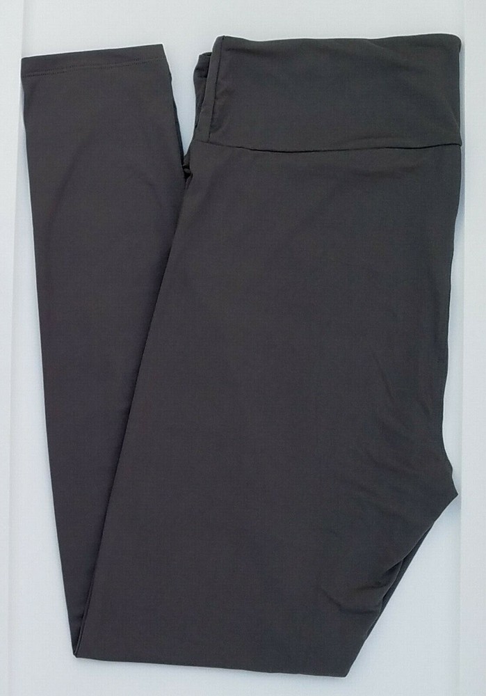 TC LuLaRoe Tall & Curvy Leggings Solid Dark Gray NWT
