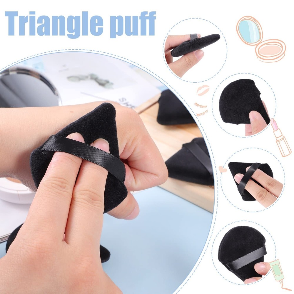 15 Soft Triangle Velour Makeup Puffs & Sponges for Face Application