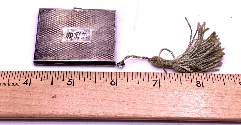 Antique Hermann Bauer .850 Silver German small notepad holder or frame