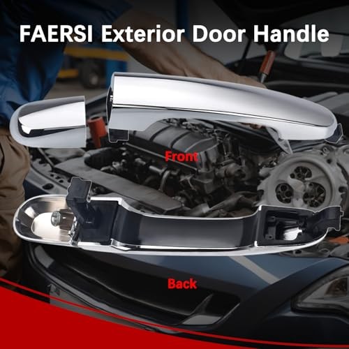 Exterior Door Handle Passenger Side Chrome Handle Replacements for Rear Right