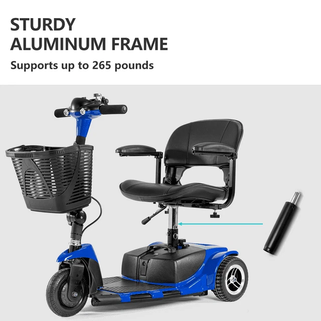 Pro 3 Wheel Mobility Scooter Electric Powered Mobile Folding Wheelchair Device