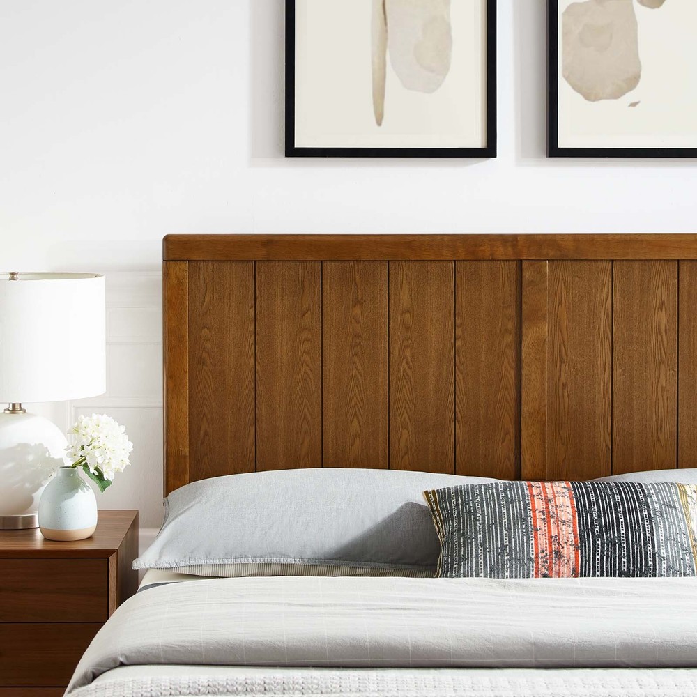 Modway Robbie Wood Full Headboard in Walnut